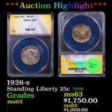 ***Auction Highlight*** ANACS 1926-s Standing Liberty Quarter 25c Graded ms62 By ANACS (fc)