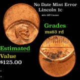 No Date Lincoln Cent Mint Error 1c Grades Select Unc RD