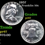 Proof 1957 Franklin Half Dollar 50c Grades GEM++ Proof