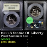 Proof 1986-S Statue Of Liberty Modern Commem Half Dollar 50c Graded GEM++ Proof Deep Cameo By USCG