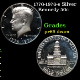 Proof 1776-1976-s Silver Kennedy Half Dollar 50c Grades GEM++ Proof Deep Cameo