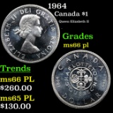 1964 Canada Dollar $1 Grades GEM+ UNC PL