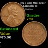 192-s Lincoln Cent Wild Mint Error 1c Grades vf++