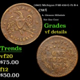 (1863) Michigan Civil War Token F-MI-450-G-7b R-4 1c Grades vf details