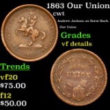 1863 Our Union Civil War Token 1c Grades vf details