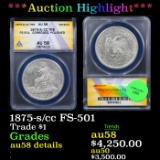 ***Auction Highlight*** ANACS 1875-s/cc Trade Dollar FS-501 $1 Graded au58 details By ANACS (fc)