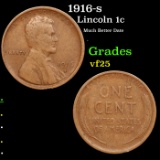 1916-s Lincoln Cent 1c Grades vf+