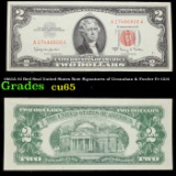 1963A $2 Red Seal United States Note Signatures of Granahan & Fowler Fr1514 Grades Gem CU