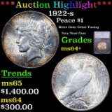 ***Auction Highlight*** 1922-s Peace Dollar $1 Graded ms64+ By SEGS (fc)