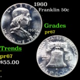 Proof 1960 Franklin Half Dollar 50c Grades GEM++ Proof