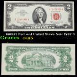 1963 $2 Red seal United States Note Fr1513 Grades Gem CU