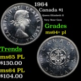 1964 Canada Dollar $1 Grades Choice Unc+ PL