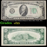 1934B $10 Green Seal Federal Reserve Note (New York, NY) Grades vf+