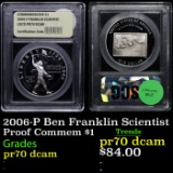 Proof 2006-P Ben Franklin Scientist Modern Commem Dollar $1 Graded GEM++ Proof Deep Cameo By USCG