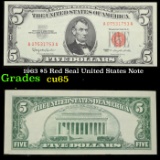 1963 $5 Red Seal United States Note Grades Gem CU