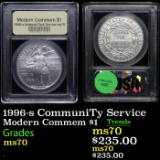 1996-s CommuniTy Service Modern Commem Dollar $1 Graded ms70, Perfection By USCG