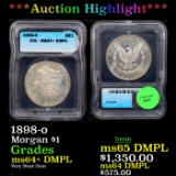 ***Auction Highlight*** 1898-o Morgan Dollar $1 Graded ms64+ DMPL By ICG (fc)