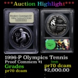 Proof ***Auction Highlight*** 1996-P Olympics Tennis Modern Commem Dollar $1 Graded GEM++ Proof Deep