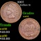 1907 Indian Cent 1c Grades Select AU