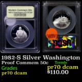 Proof 1982-S Washington Modern Commem Half Dollar 50c Graded GEM++ Proof Deep Cameo BY USCG