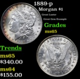 1889-p Morgan Dollar $1 Grades GEM Unc