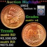 ***Auction Highlight*** 1902 Indian Cent 1c Graded Gem+ Unc RD By USCG (fc)