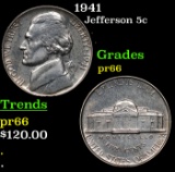 Proof 1941 Jefferson Nickel 5c Grades GEM+ Proof