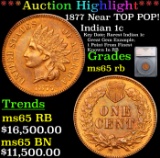 ***Auction Highlight*** 1877 Indian Cent Near TOP POP! 1c Graded ms65 rb By SEGS (fc)