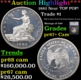 Proof ***Auction Highlight*** 1882 Trade Dollar Near TOP POP! $1 Graded pr67+ Cam By SEGS (fc)