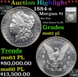 ***Auction Highlight*** 1884-s Morgan Dollar $1 Graded ms61 pl By SEGS (fc)