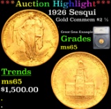 ***Auction Highlight*** 1926 Sesqui Gold Commem $2 1/2 Graded ms65 By SEGS (fc)