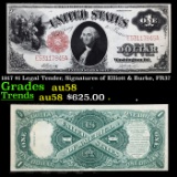 1917 $1 Legal Tender, Signatures of Elliott & Burke, FR37  Grades Choice AU/BU Slider