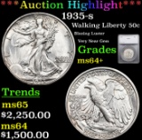 ***Auction Highlight*** 1935-s Walking Liberty Half Dollar 50c Graded ms64+ By SEGS (fc)