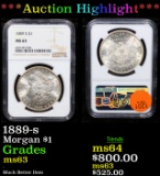 ***Auction Highlight*** NGC 1889-s Morgan Dollar $1 Graded ms63 By NGC (fc)