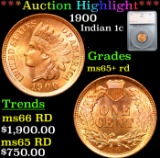 ***Auction Highlight*** 1900 Indian Cent 1c Graded ms65+ rd By SEGS (fc)