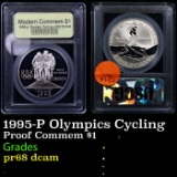 Proof 1995-P Olympics Cycling Modern Commem Dollar $1 Graded GEM++ Proof Deep Cameo BY USCG