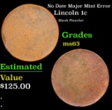 No Date Lincoln Cent Major Mint Error 1c Grades Select Unc