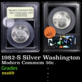 1982-S Washington Modern Commem Half Dollar 50c Graded ms69 BY USCG