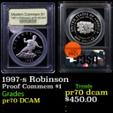 Proof 1997-s Robinson Modern Commem Dollar $1 Graded GEM++ Proof Deep Cameo BY USCG