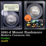 1991-d Mount Rushmore Modern Commem Half Dollar 50c Graded Gem+++++ Unc BY USCG