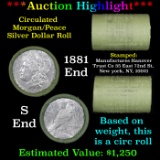 ***Auction Highlight*** Manufactures Hanover Mixed Morgan/Peace Circ silver dollar roll, 20 coin 188
