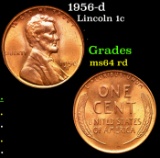 1956-d Lincoln Cent 1c Grades Choice Unc RD