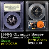 Proof 1996-S Olympics Soccer Modern Commem Half Dollar 50c Graded GEM++ Proof Deep Cameo BY USCG
