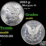 1883-p Morgan Dollar $1 Grades GEM+ Unc