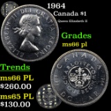 1964 Canada Dollar $1 Grades GEM+ UNC PL