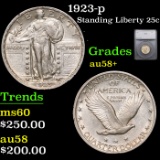 1923-p Standing Liberty Quarter 25c Graded au58+ By SEGS