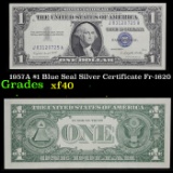 1957A $1 Blue Seal Silver Certificate Fr-1620 Grades xf