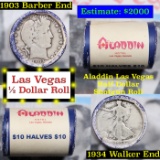 ***Auction Highlight*** Old Casino 50c Roll $10 Halves Las Vegas Aladdin 1903 Barber & 1934 Walker E