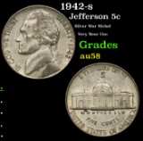 1942-s Jefferson Nickel 5c Grades Choice AU/BU Slider