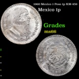1960 Mexico 1 Peso 1p KM-459 Grades GEM+ Unc